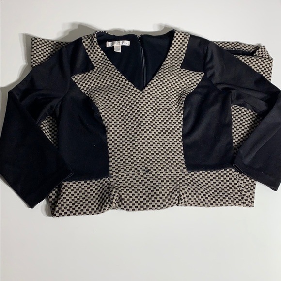 London Time Checkered Fit Flare Classic business babe office Dress 4 small black - Picture 6 of 8